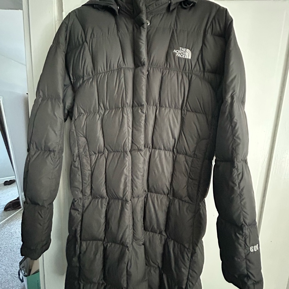 The North Face Quilted Long Down Coat - Olive Green